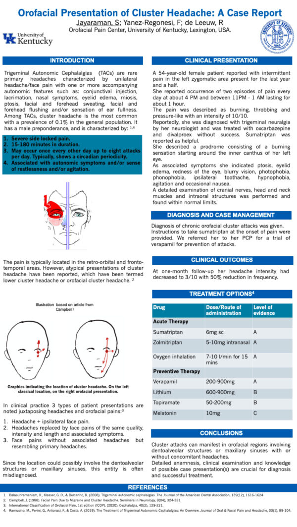 3Poster Orofacial Presentation of Cluster Headache A Case Report